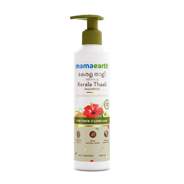 Mamaearth Kerala Thaali Shampoo with Hibiscus, Shikakai, Amla, Flax Seeds for Thick & Long Hair - 250 ml| Ready To Use Thali | Gently Cleanses | Adds Shine | 12 Potent Herbs | 100% Natural Herbs